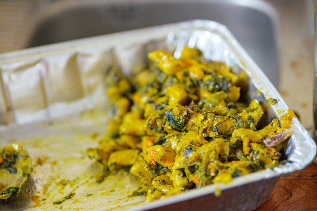 oil down, a traditional dish served in Grenada.
