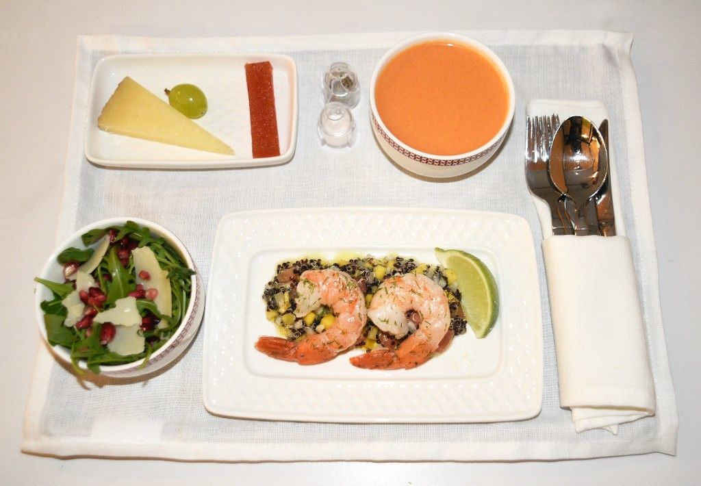 Iberia business class meal.