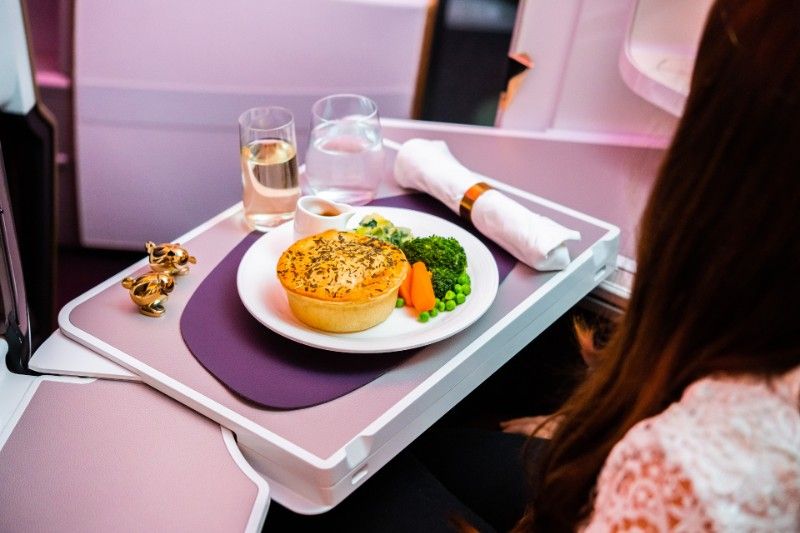 meal on Virgin Atlantic upper class.