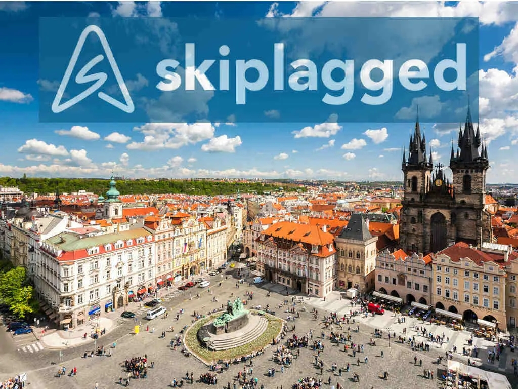 Prague with Skiplagged logo