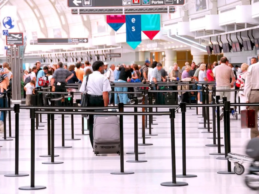 line at airport