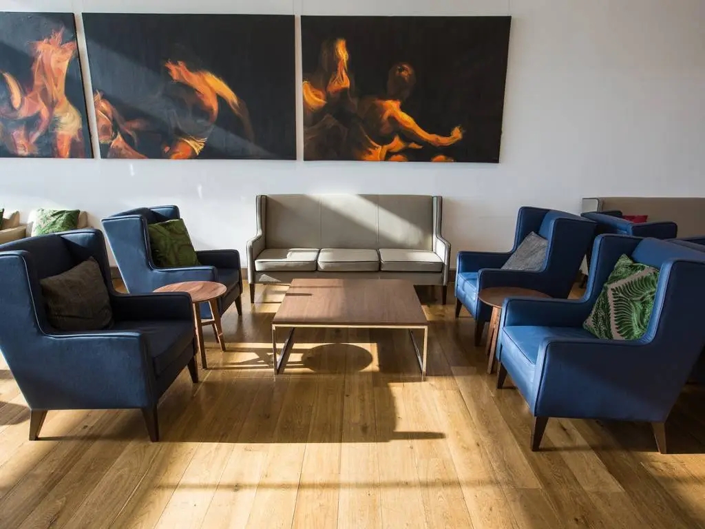 seating in an airline lounge.