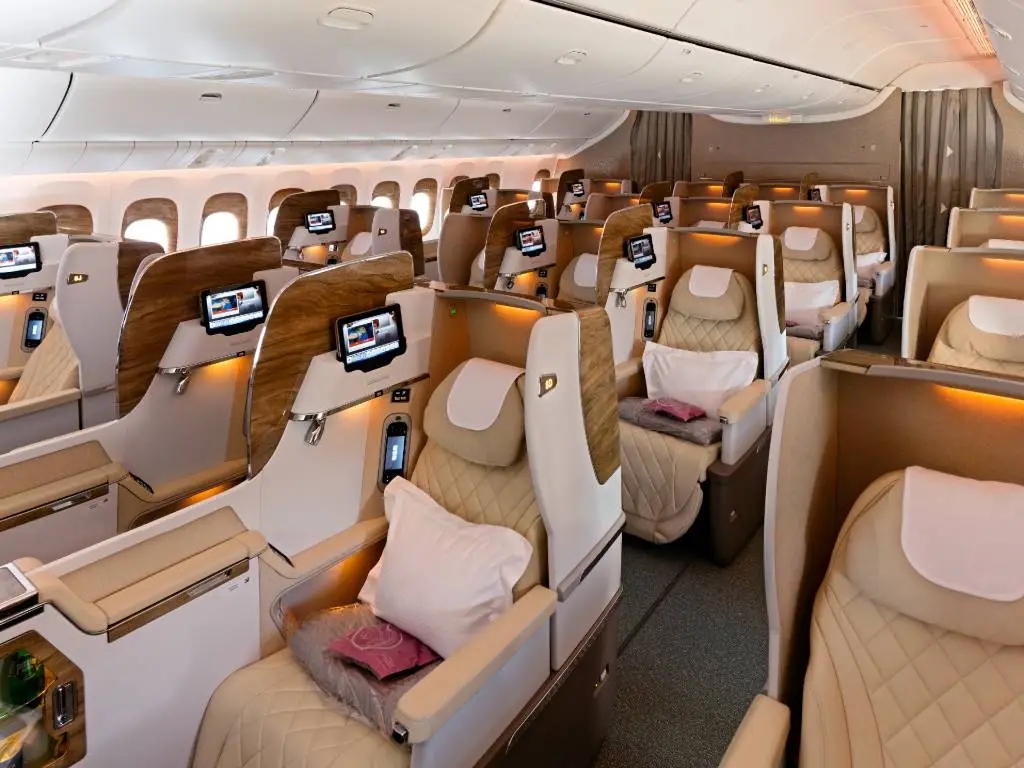 Emirates business class.