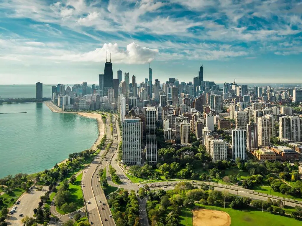 Chicago skyline.