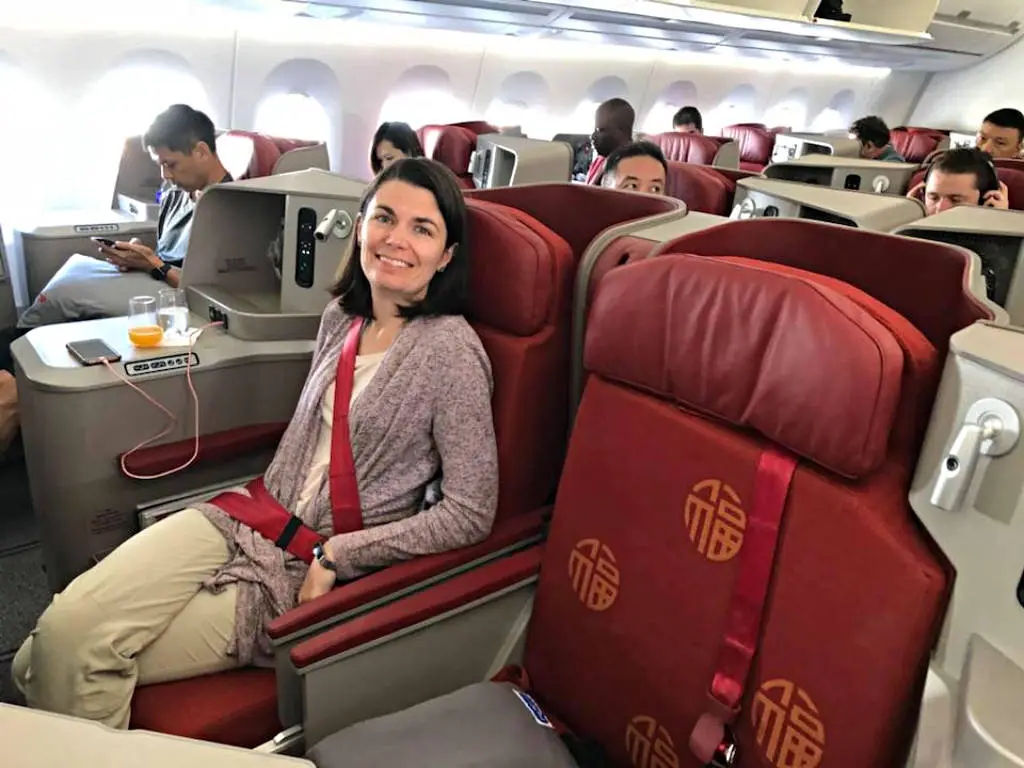 Going member in business class.