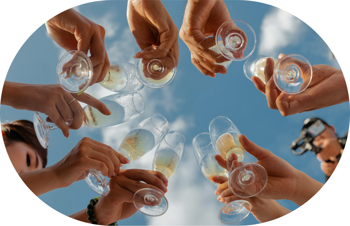 Cheers champagne glasses