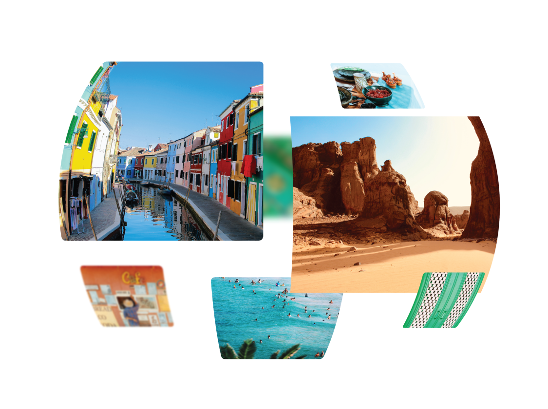 images in a globe shape